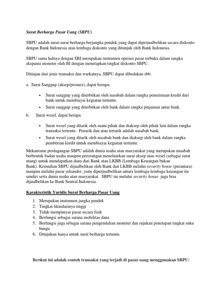 Surat Berharga Pasar Uang