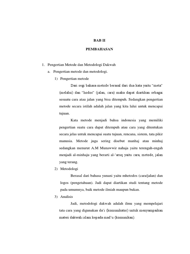 Metode Dan Metodologi Dakwah