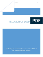 Research of Business: Evaluating The Production Trends and Sustainability of The Australian Mining Industry