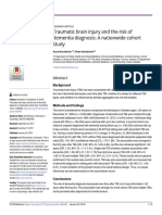 Traumatic brain injury and the risk of dementia diagnosis