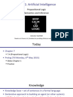 CS 401: Artificial Intelligence: Propositional Logic Semantics and Inference