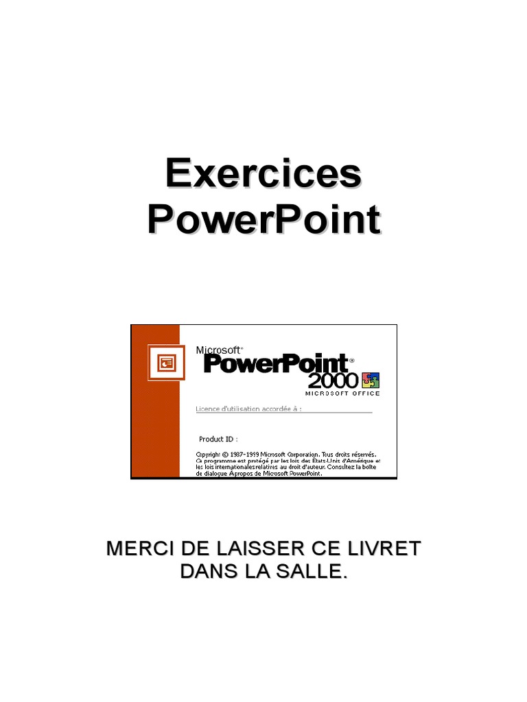 PowerPoint 2000 - Livret D'exercices | PDF | Microsoft Powerpoint ...
