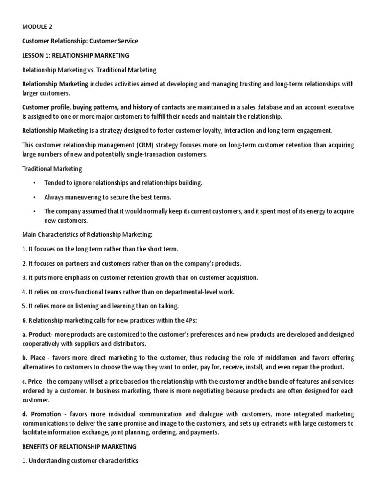 Strategies for Effective Relationship Marketing | PDF | Strategic ...
