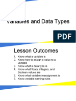 Variables and Data Types Slides