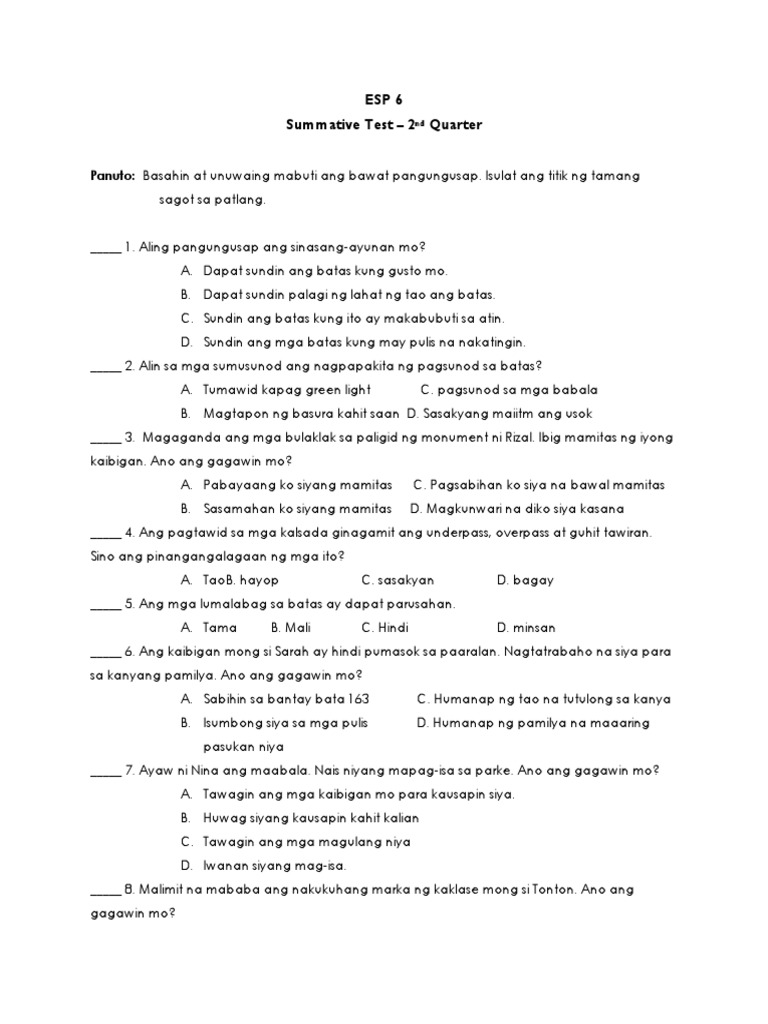 ST - Esp 6 - Q2 | PDF