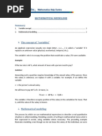 Mathematical Modelling