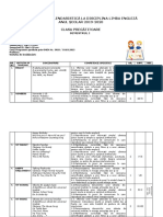 Planificare Engleza Clasa Pregatitoare Sem I