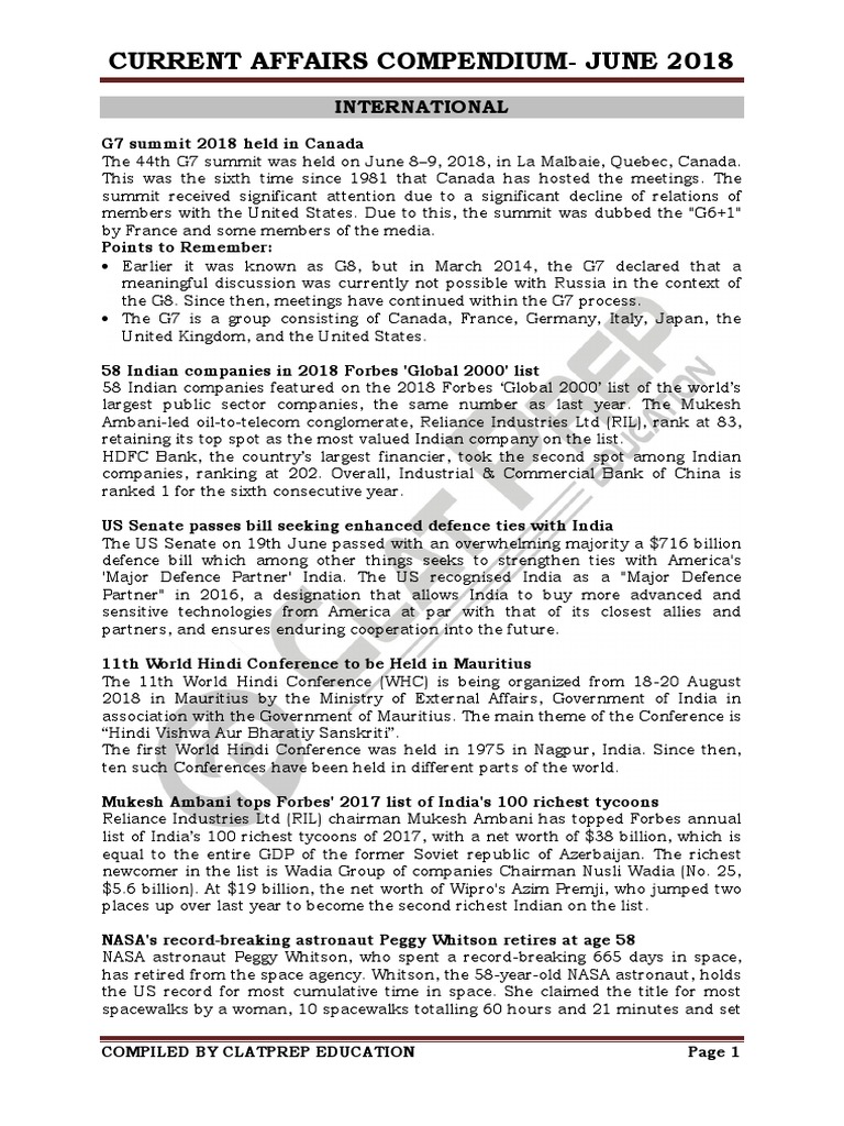 June 2018 Compendium | PDF | Reserve Bank Of India | Repurchase Agreement
