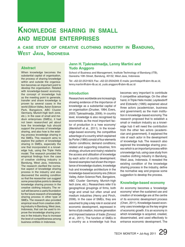 Knowledge Sharing in SMEs: A Case Study | PDF | Knowledge Economy ...