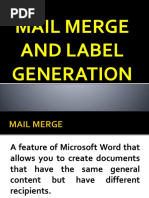 Mail Merge and Label Generation