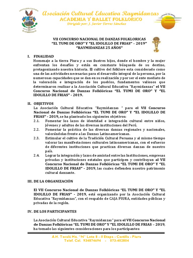 Bases Concurso de Danzas | PDF | Ritmo | Bailes