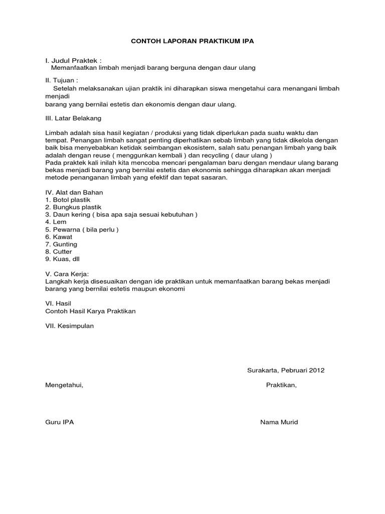 273705299 Contoh Laporan Praktikum Ipa Docx