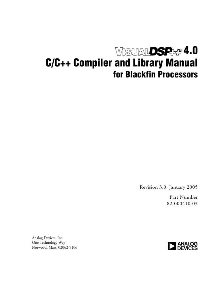 C, CPP Compiler & Lib Manual For Blackfin Processors | PDF | C ...