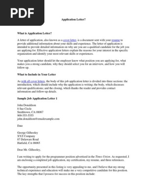 Application Letter