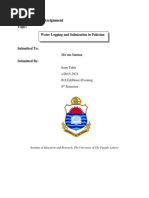 Assignment: Topic: Water Logging and Salinization in Pakistan