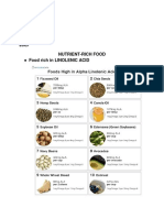 Food Rich in LINOLENIC ACID