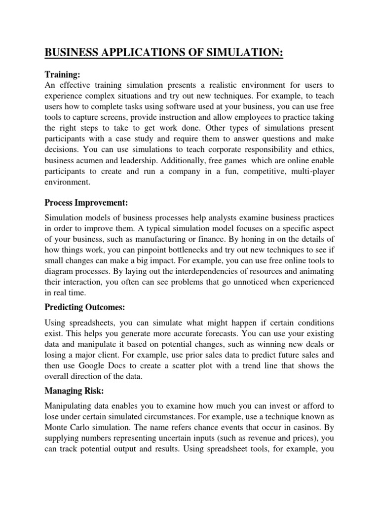 Mod 8 Business Appln Simulation 1 | PDF | Simulation | Business Process