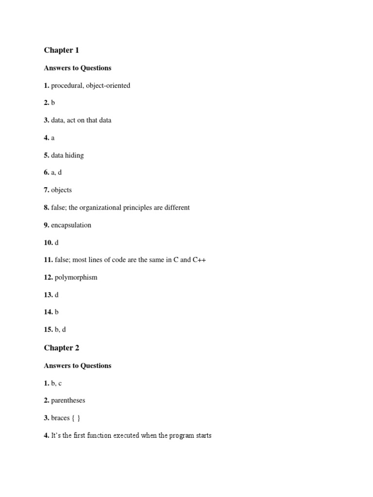 Oop C++ Book Solution All Mcq's PDF | PDF | C++ | C (Programming Language)