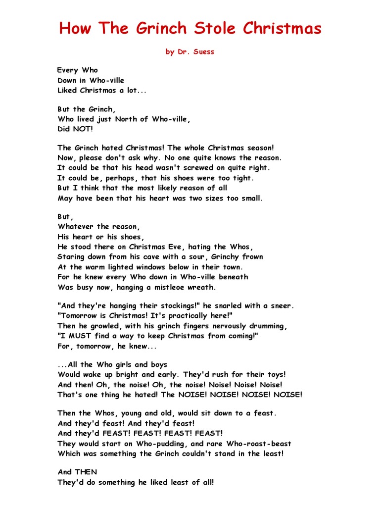 how the grinch stole christmas | pdf | christmas
