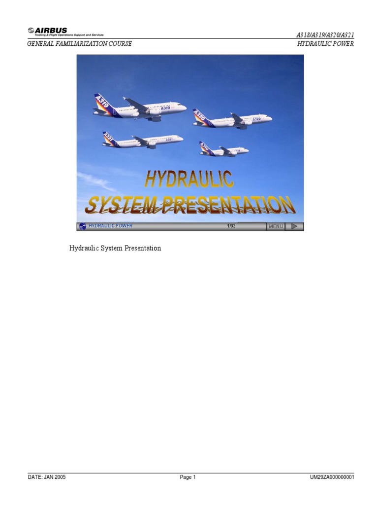 Hydraulic System Presentation A318/A319/A320/A321 General