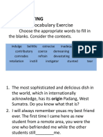 D. Associating Task 1: Vocabulary Exercise: Choose The Appropriate Words To Fill in The Blanks. Consider The Contexts