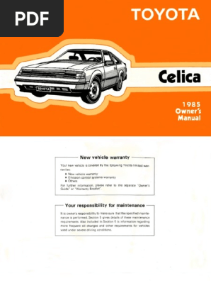1985 Toyota Celica Owner's Manual (No Hyperlinks) | PDF | Land