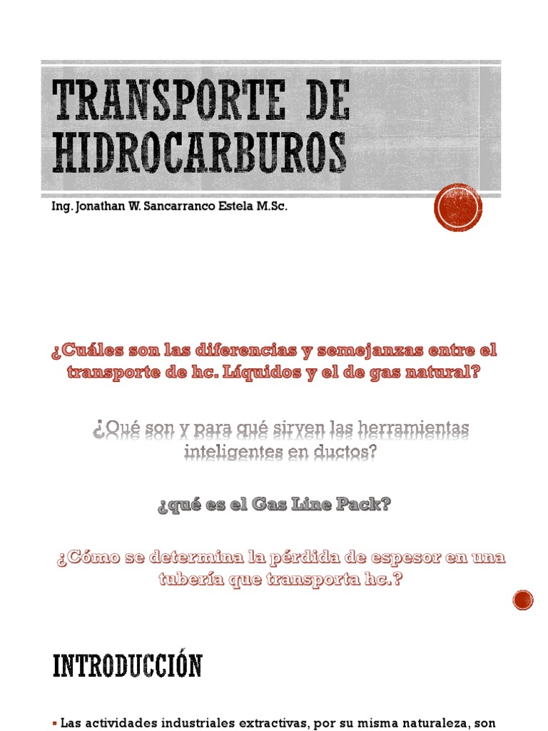 Transporte de Hidrocarburos PDF | PDF | Petróleo | Tubería (transporte ...