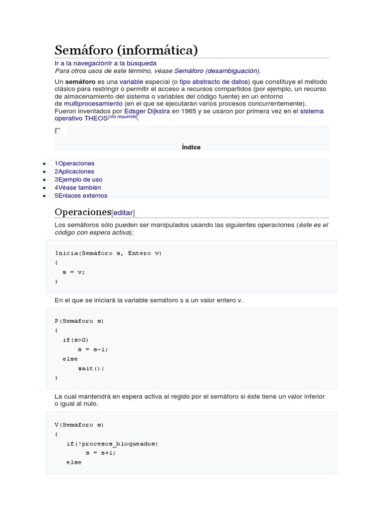 Programacion Semaforo Pdf Sincronización áreas De Informática