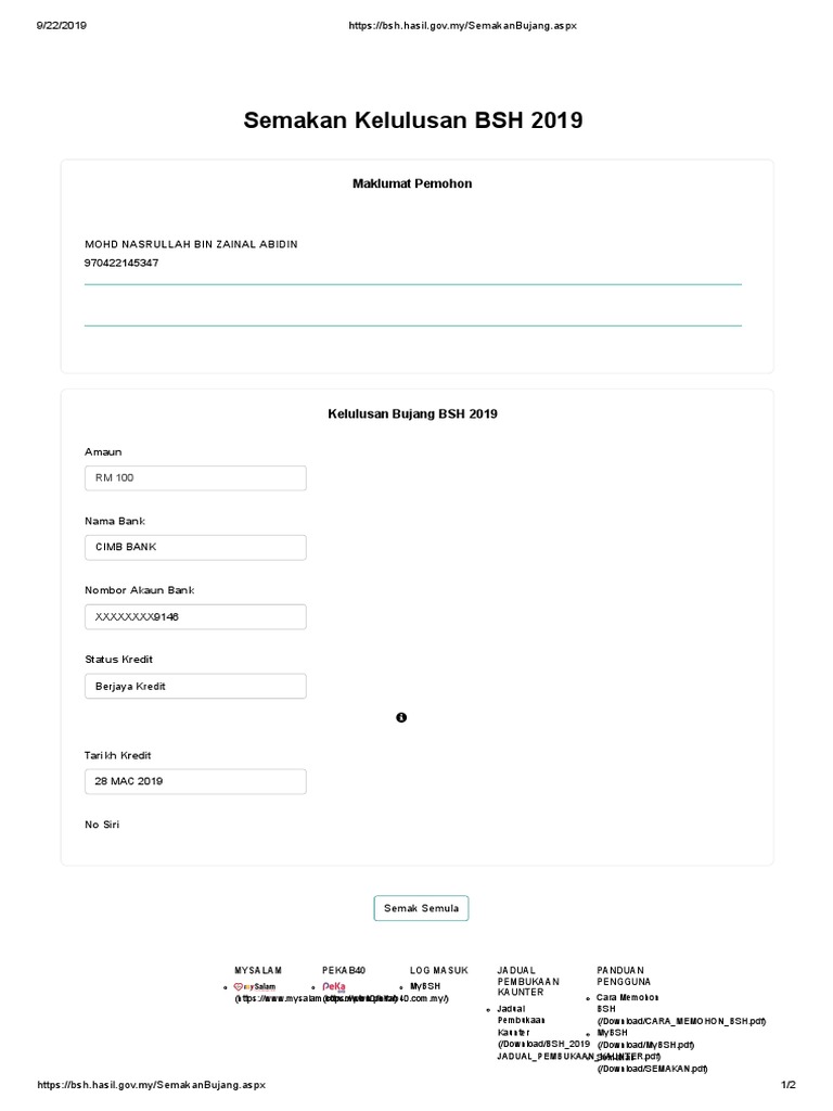 Semakan Bsh 2019 Pdf