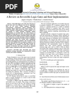 A Review On Reversible Logic Gates and Their Implementation