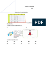 Evaluación de Matemática. Multiplicación