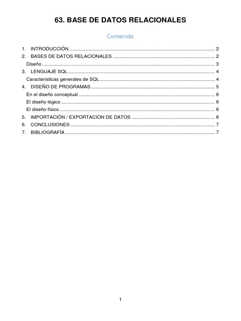 Bases de Datos Relacionales y SQL | PDF | SQL | Bases de datos