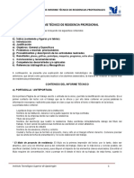 Estructura Del Informe - Tecnico de Residencias PDF