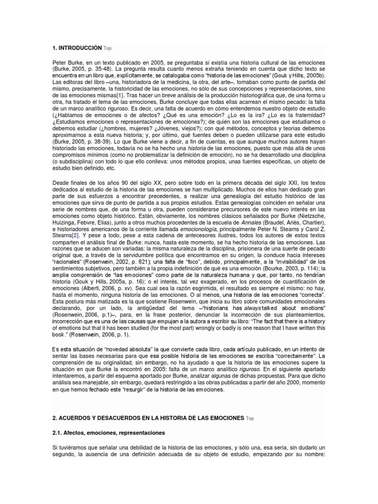 Historia de Las Emociones | PDF | Las emociones | Historiografía