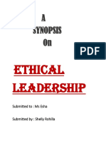 A Synopsis On: Ethical Leadership