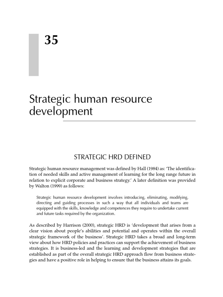 35 - Strategic Human Resource Development | PDF | Strategic Management ...