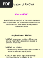 Application of ANOVA