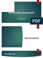 Engineering Mangement: Lecture #1
