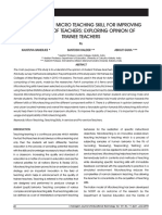 Application of Micro Teaching Skill For Improving The Quality of Teachers: Exploring Opinion of Trainee Teachers