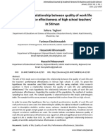 A Study of The Relationship Between Quality of Work Life and Performance Effectiveness of High School Teachers' in Shirvan