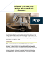 Diferencia Entre Microscopio Compuesto y Microscopio de Disección