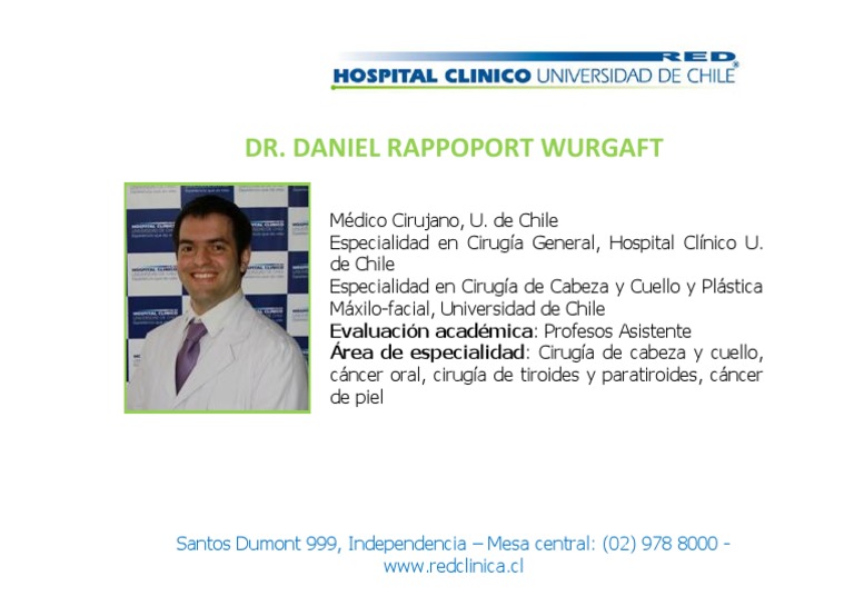 Dr. Daniel Rapoport: Cirugía de Cabeza y Cuello | PDF | Salud y bienestar