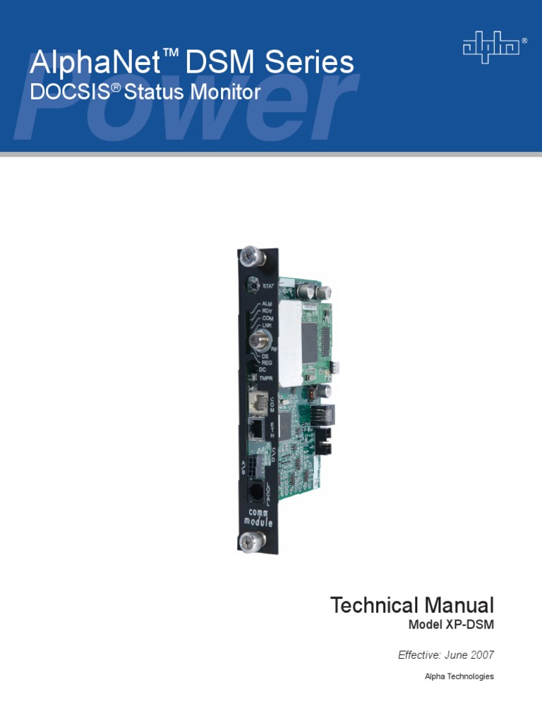 Alphanet DSM Series: Docsis Status Monitor | PDF | Port (Computer ...