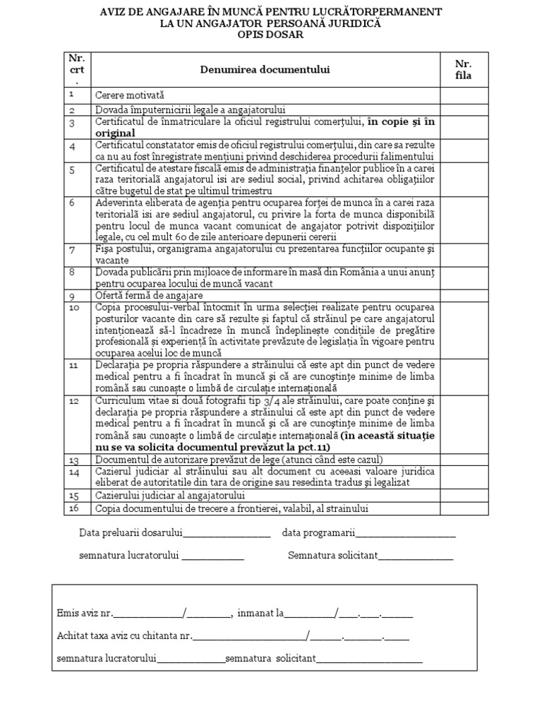 Opis Documente PJ | PDF