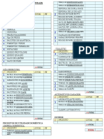 Lista de compras mensais com itens de limpeza e higiene