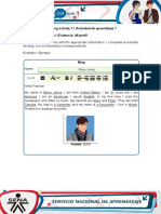 Learning Activity 1 / Actividad de Aprendizaje 1 Evidence: My Profile / Evidencia: Mi Perfil