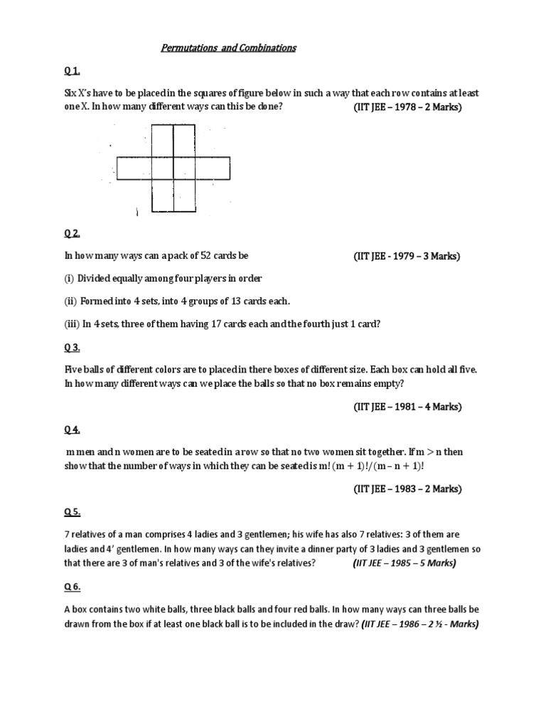 Permutations and Combinations (IIT JEE 1985 5 Marks) PDF