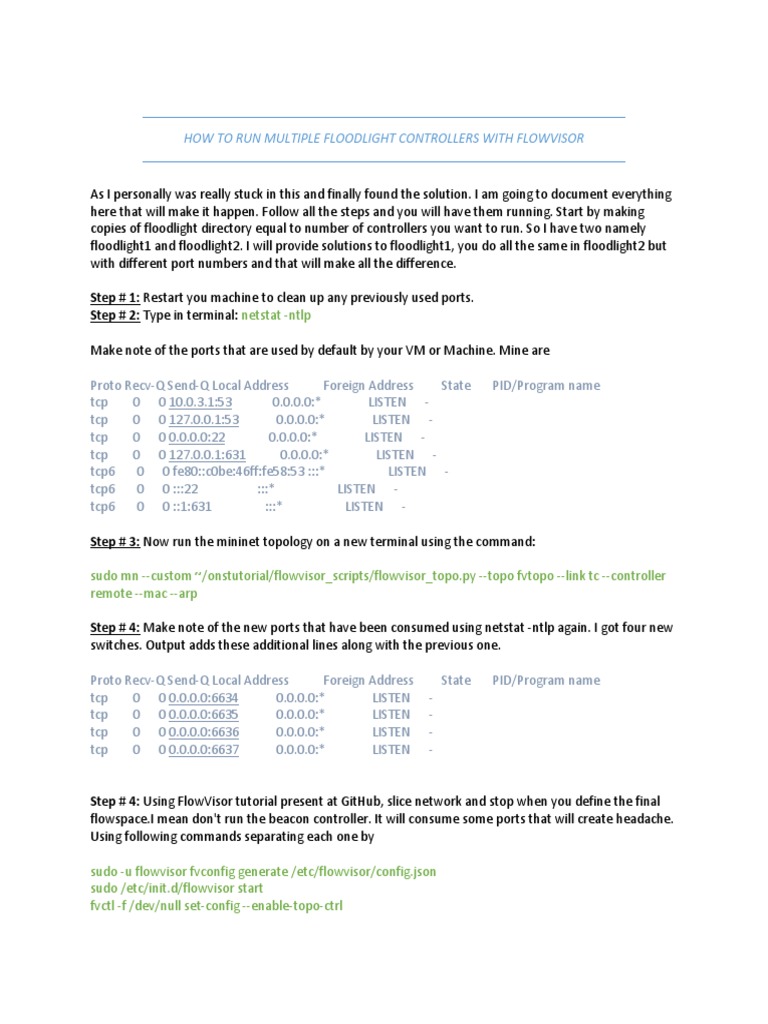 Multi Floodlight Setup Guide | PDF | Port (Computer Networking ...