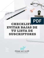 Checklist Evitar Baja Suscriptores Newsletter Oink My God