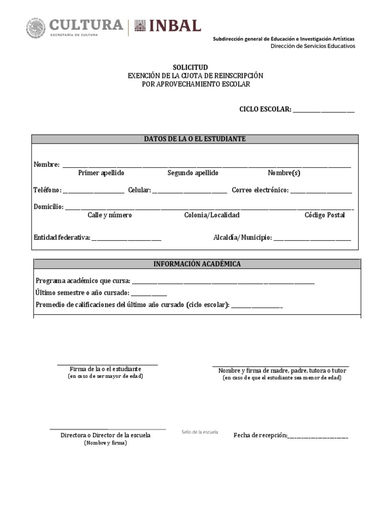 Solicitud de Beca Escolar Primaria | PDF